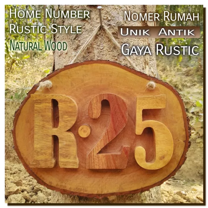 Detail Nomor Rumah Unik Dari Kayu Nomer 4