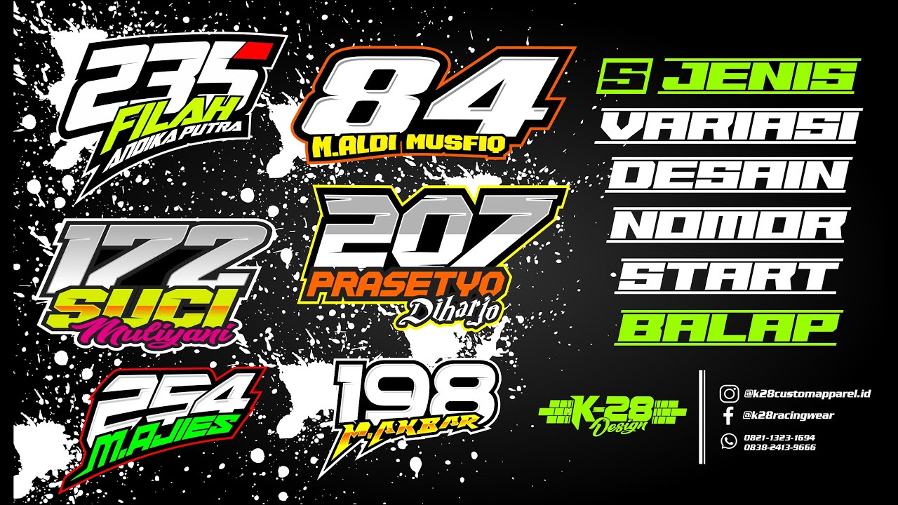 Detail Nomor Start Balap Nomer 29