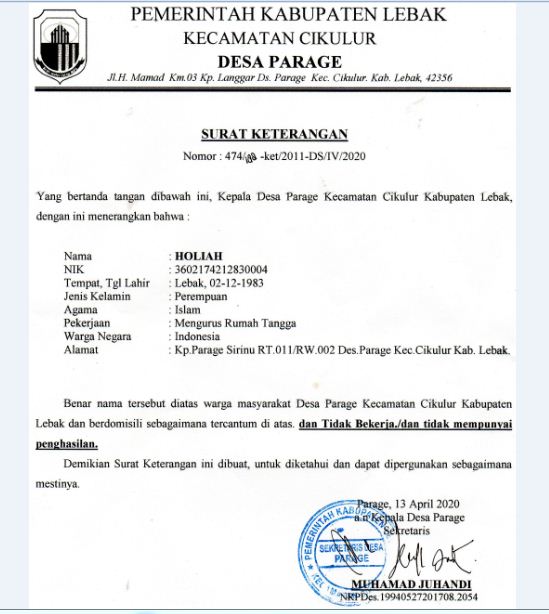 Detail Nomor Surat Keterangan Desa Nomer 43