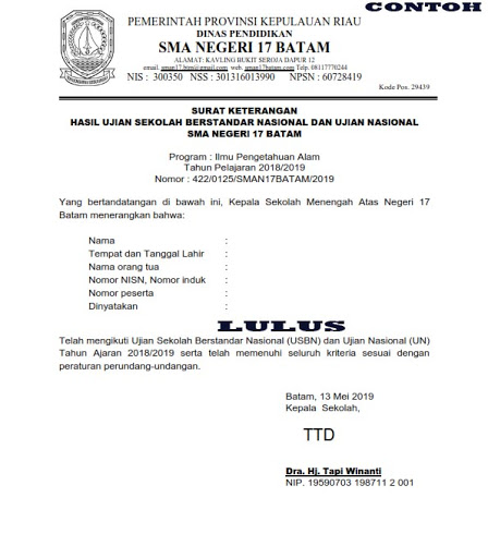 Detail Nomor Surat Keterangan Lulus Nomer 12