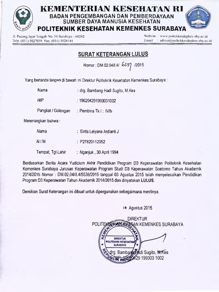 Detail Nomor Surat Keterangan Lulus Nomer 16