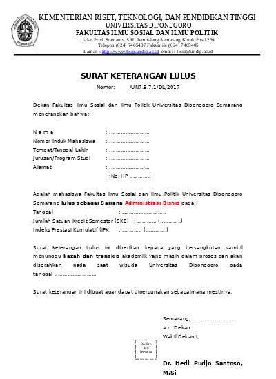 Detail Nomor Surat Keterangan Lulus Nomer 25