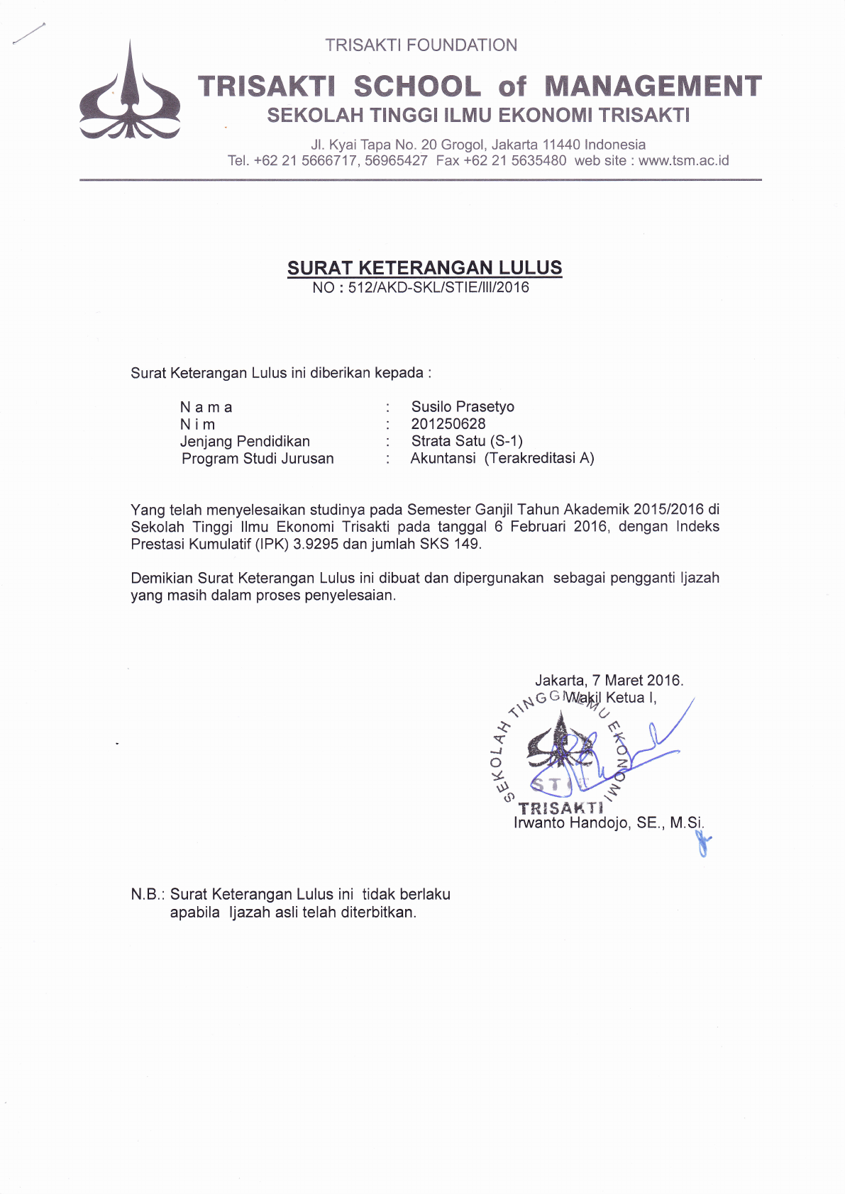 Detail Nomor Surat Keterangan Lulus Nomer 29