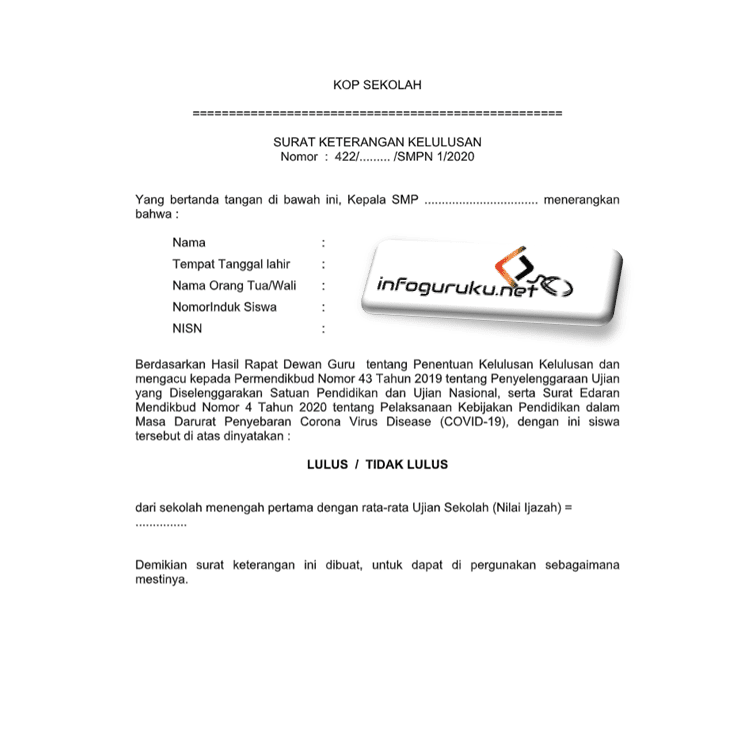 Detail Nomor Surat Keterangan Lulus Nomer 40