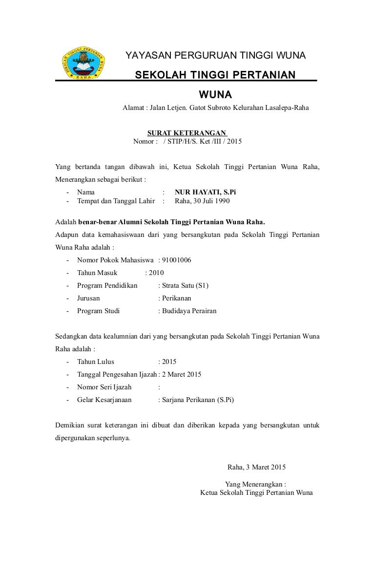 Detail Nomor Surat Keterangan Lulus Nomer 45