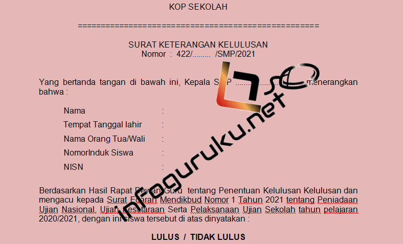 Detail Nomor Surat Keterangan Lulus Nomer 50