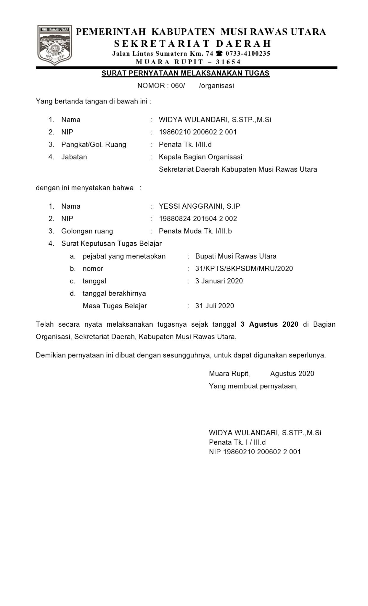 Detail Nomor Surat Pernyataan Nomer 3