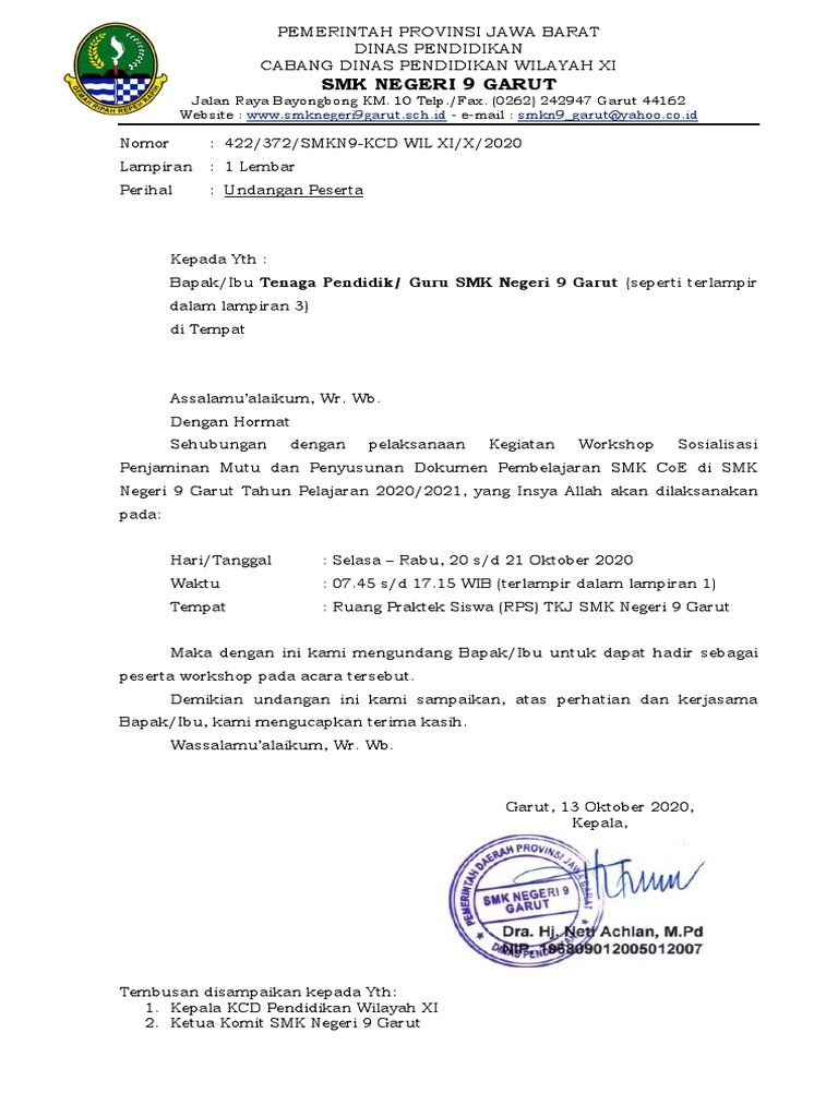 Detail Nomor Surat Undangan Nomer 38