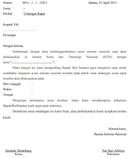 Detail Nomor Surat Undangan Nomer 39