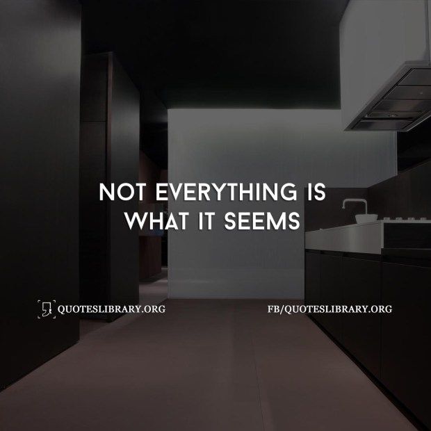 Detail Not Everything Is What It Seems Quotes Nomer 15