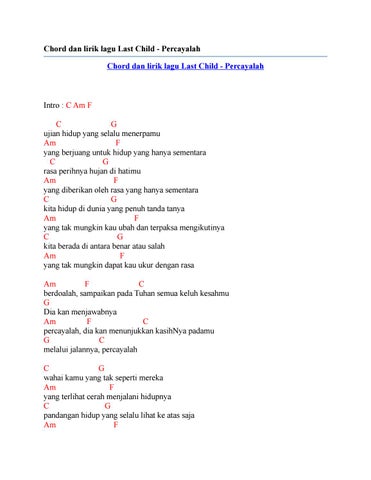 Not Angka Pianika Lagunnya Last Child Percayalah Not Pianika Last Child Pedih