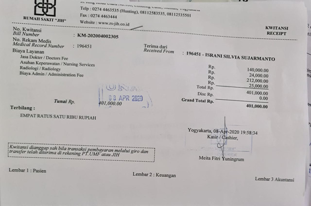 Detail Nota Pembayaran Rumah Sakit Nomer 53