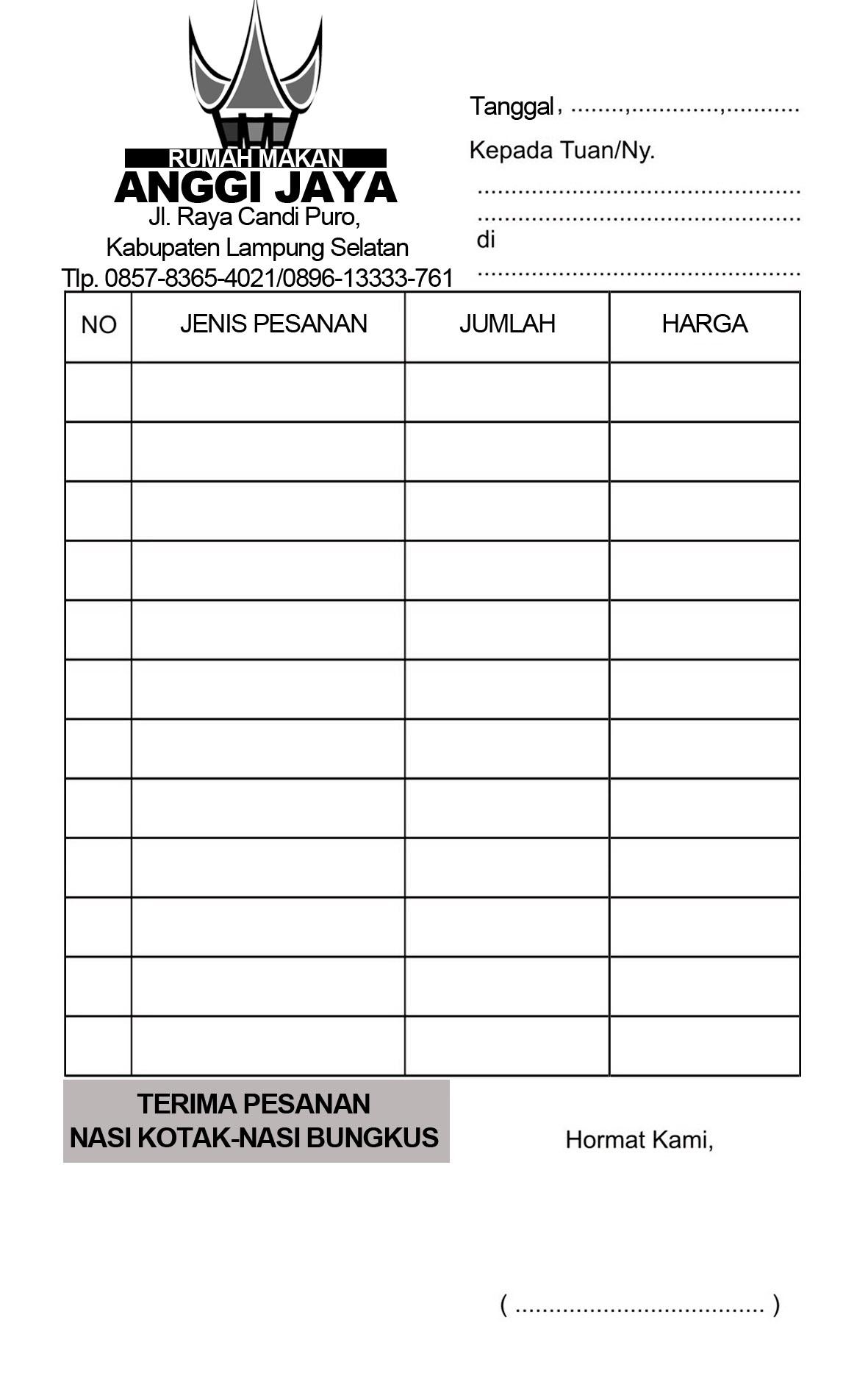 Detail Nota Rumah Makan Nomer 11