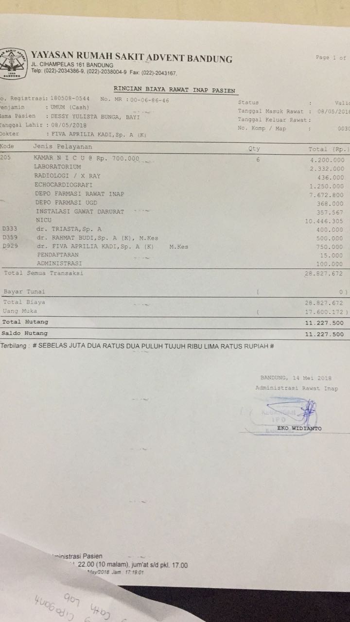 Detail Nota Rumah Sakit Nomer 14