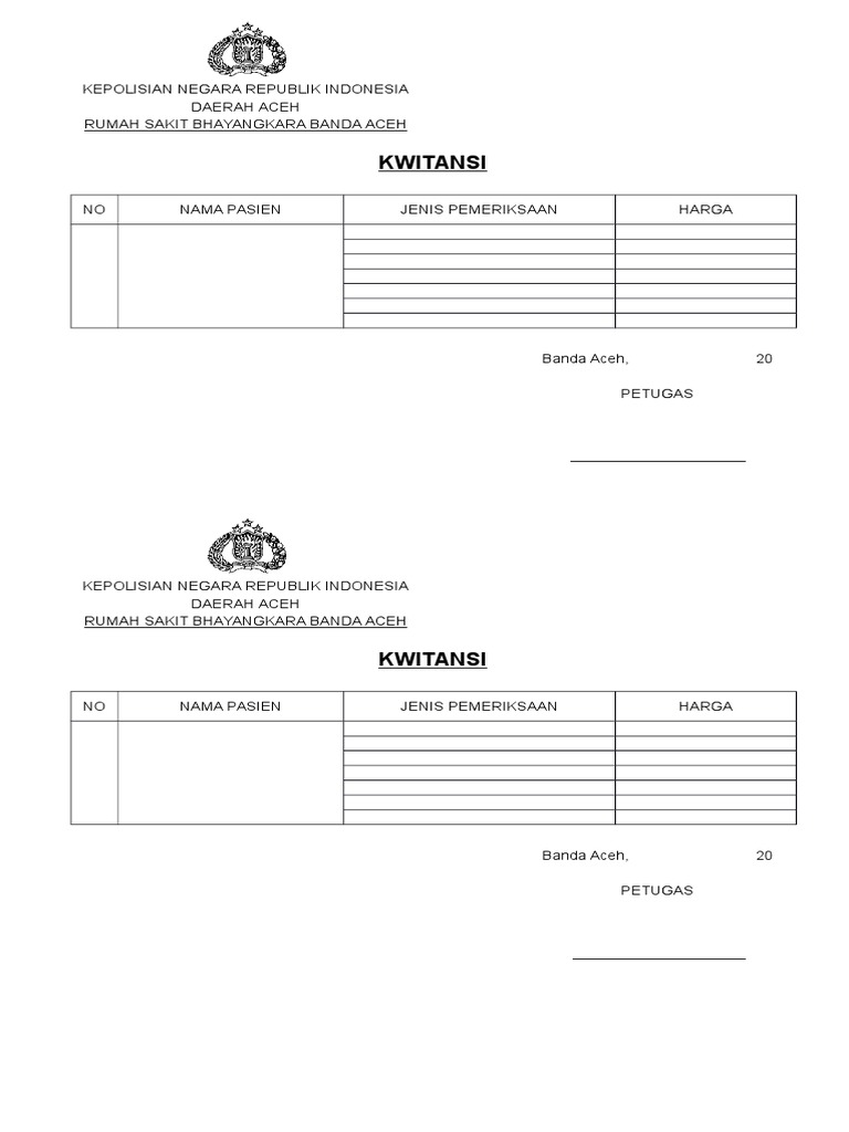 Detail Nota Rumah Sakit Nomer 34