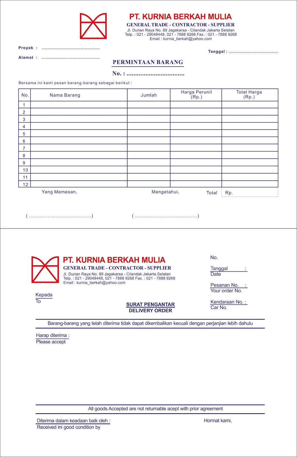 Detail Nota Surat Jalan Nomer 11