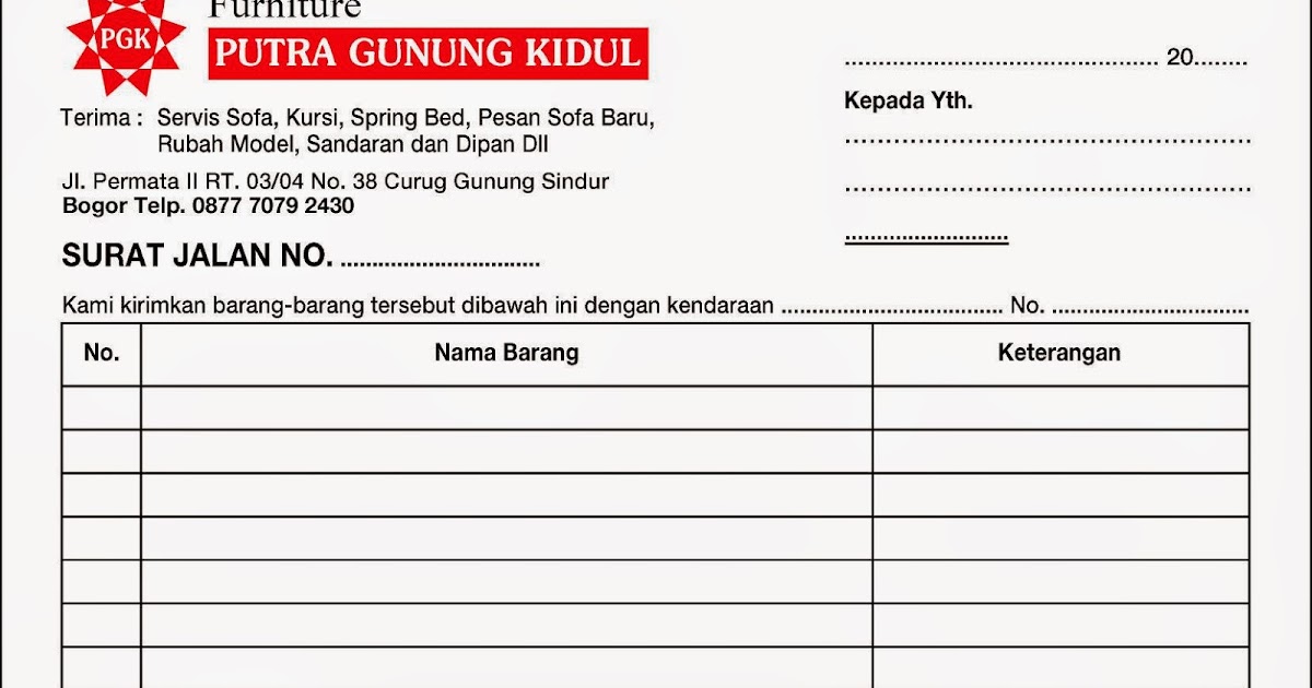 Detail Nota Surat Jalan Nomer 13