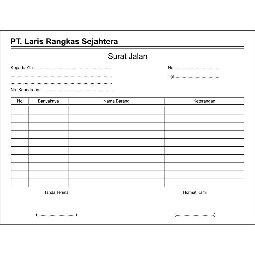 Detail Nota Surat Jalan Nomer 18