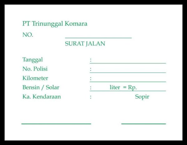 Detail Nota Surat Jalan Nomer 31