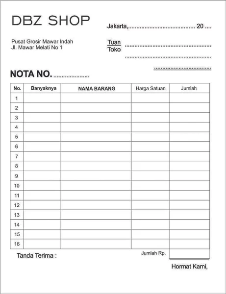 Detail Nota Surat Jalan Nomer 45