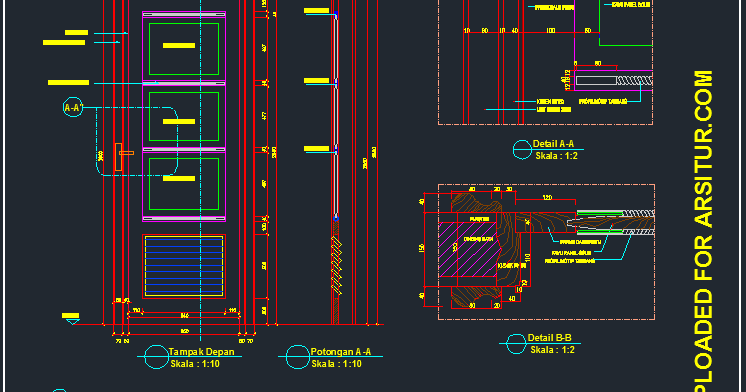 Detail Notasi Symbol Pintu Jendela Pada Gambar Denah Autocad Nomer 12