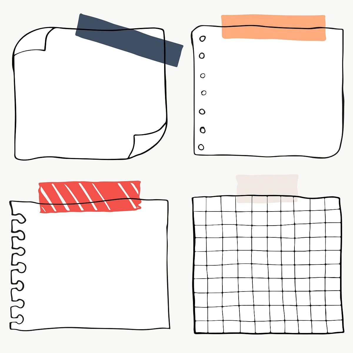 Detail Note Paper Vector Png Nomer 16