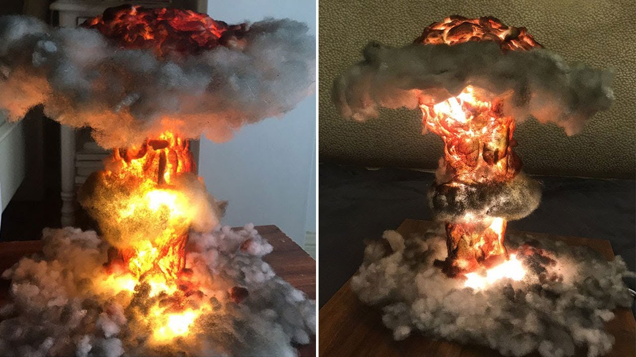 Detail Nuclear Explosion Mushroom Cloud Model Lamp Nomer 3