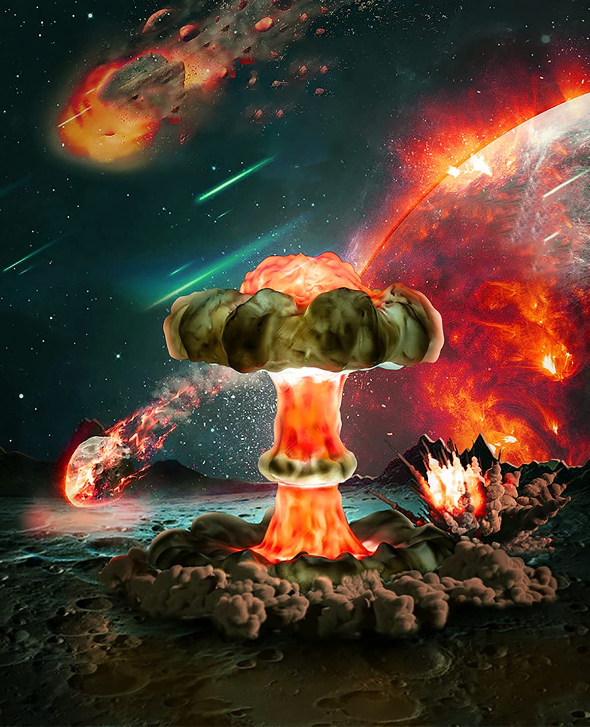 Detail Nuclear Explosion Mushroom Cloud Model Lamp Nomer 41