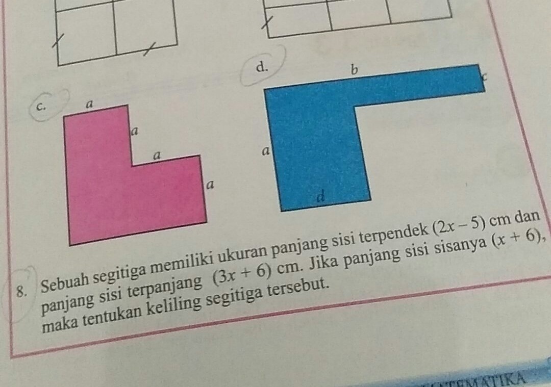 Detail Nyatakan Keliling Bangun Datar Berikut Dalam Bentuk Aljabar Nomer 4