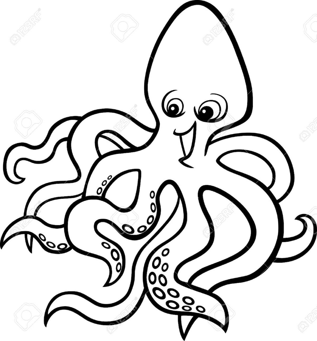 Detail Octopus Black And White Clipart Nomer 10