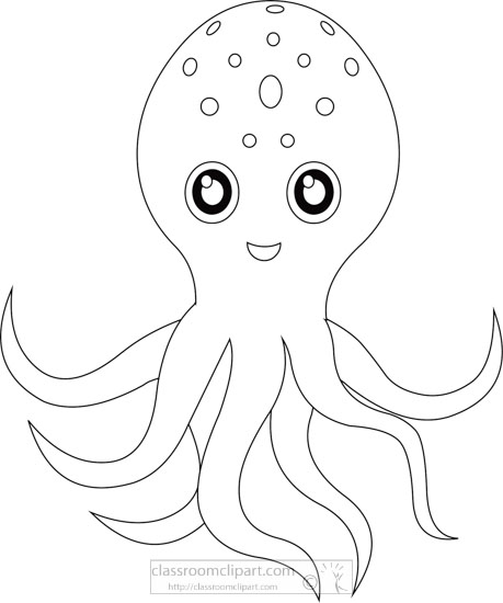 Detail Octopus Clipart Black And White Nomer 10