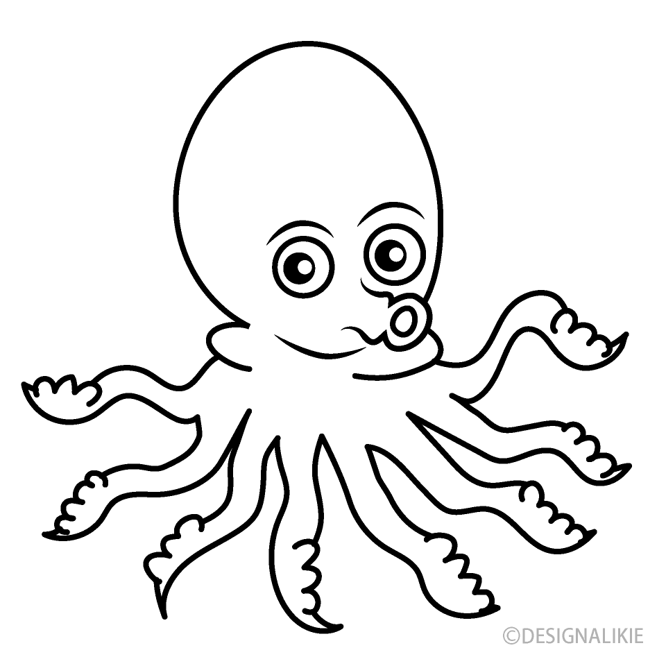 Octopus Clipart Black And White - KibrisPDR