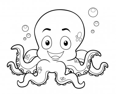 Detail Octopus Clipart Black And White Nomer 21