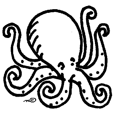 Detail Octopus Clipart Black And White Nomer 32