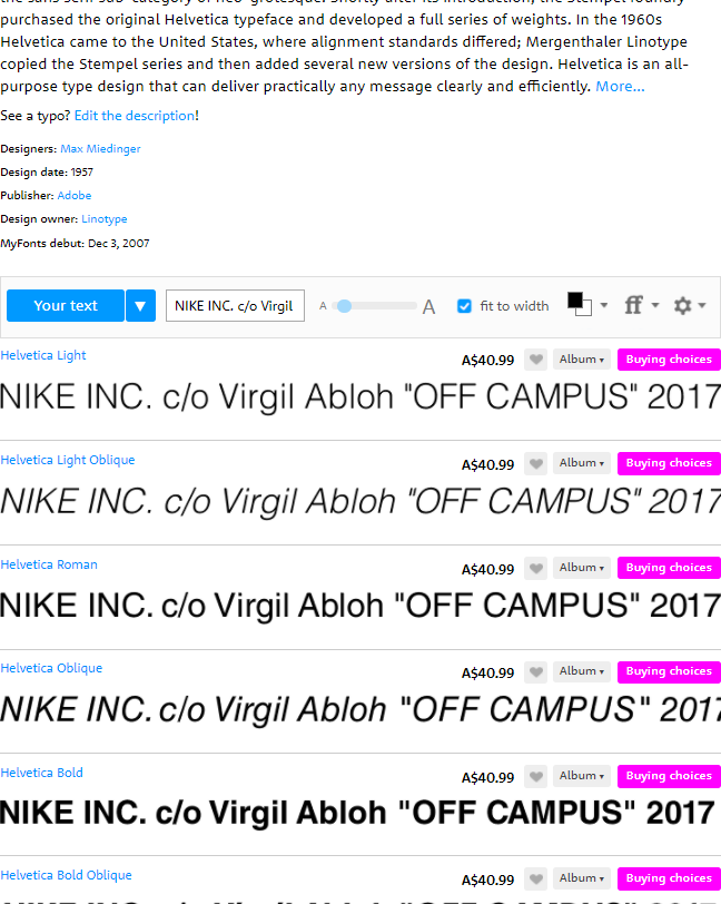 Detail Off White Font Nomer 10