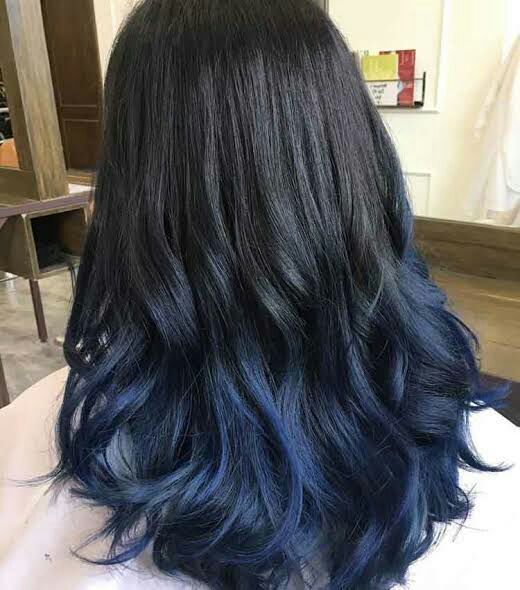 Detail Ombre Rambut Panjang Warna Biru Nomer 14