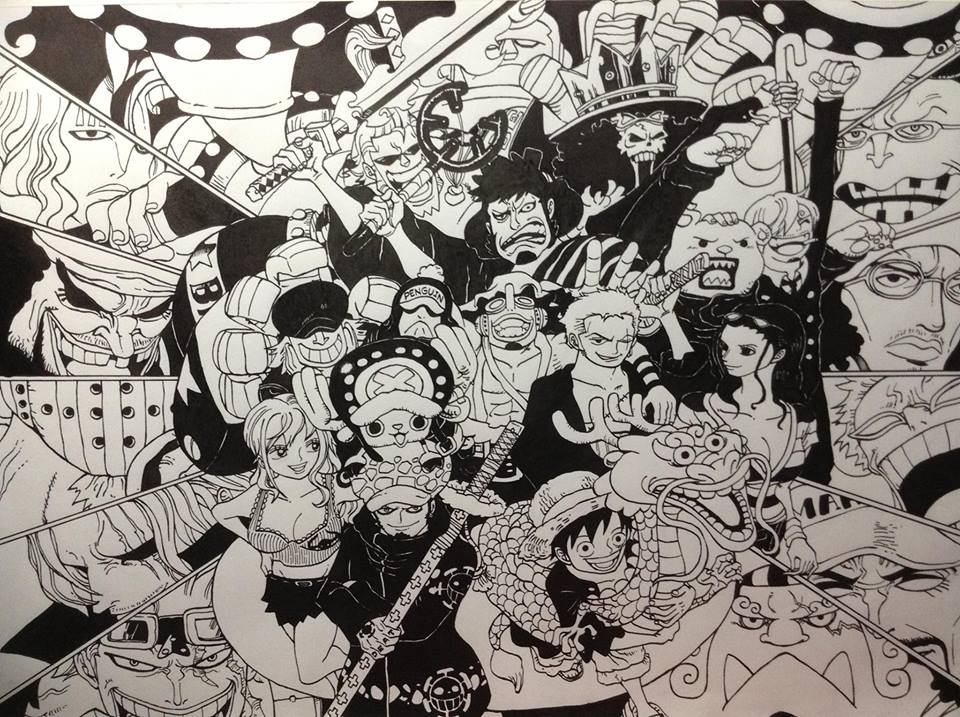 Detail One Piece Black And White Nomer 25