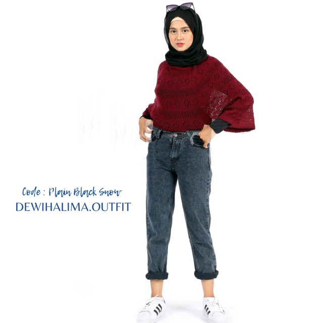Detail Ootd Jeans Snow Black Hijab Nomer 35