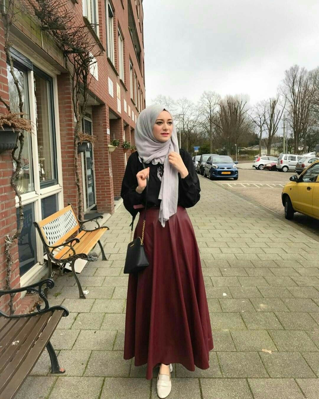 Detail Ootd Maroon Hijab Nomer 21