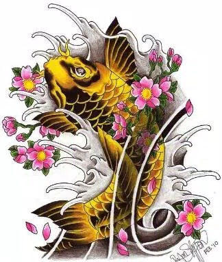 Detail Desain Tato Koi Nomer 15