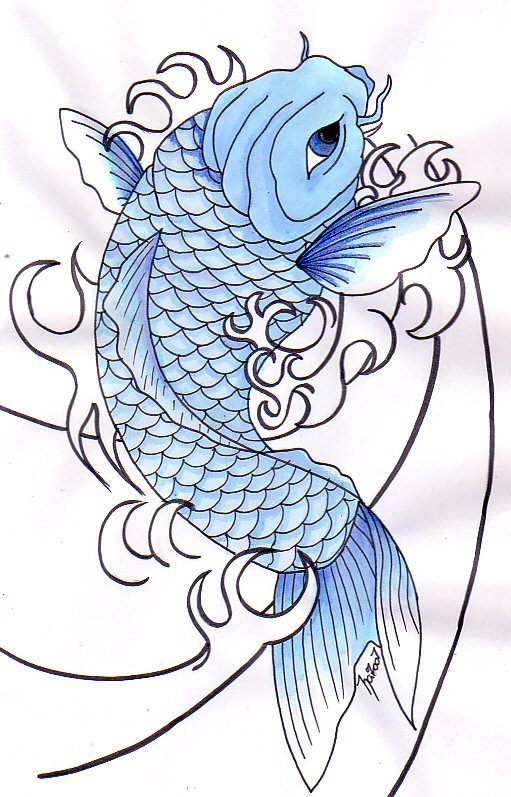 Detail Desain Tato Koi Nomer 17