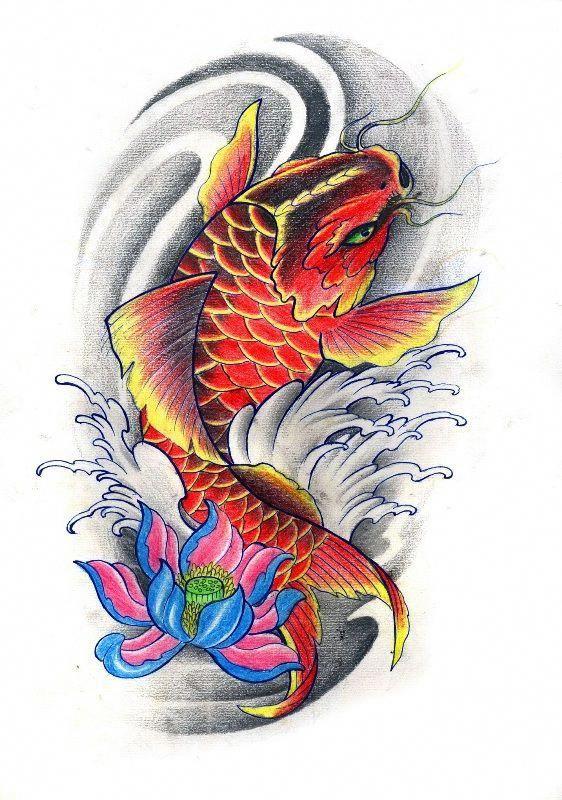 Detail Desain Tato Koi Nomer 32