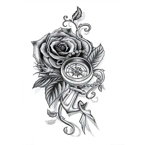 Detail Desain Tato Mawar Nomer 16