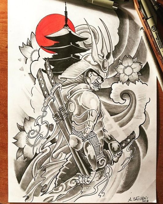 Detail Desain Tato Samurai Jepang Nomer 4