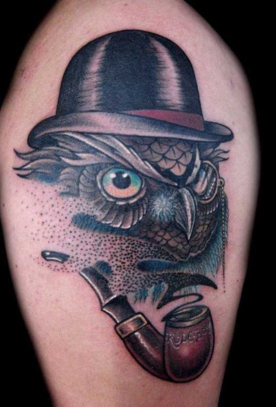 Detail Desain Tato Tato Burung Hantu Nomer 50