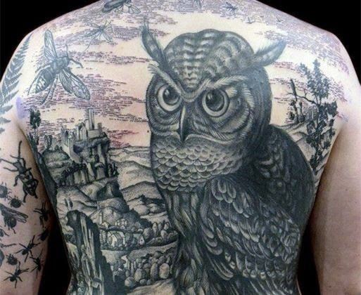 Detail Desain Tato Tato Burung Hantu Nomer 54