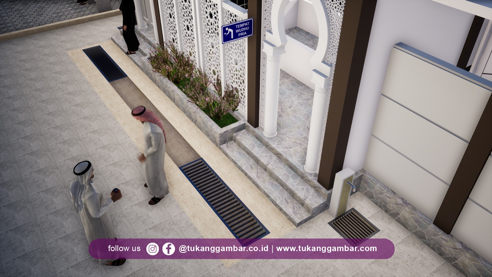 Detail Desain Tempat Wudhu Dan Toilet Masjid Nomer 6