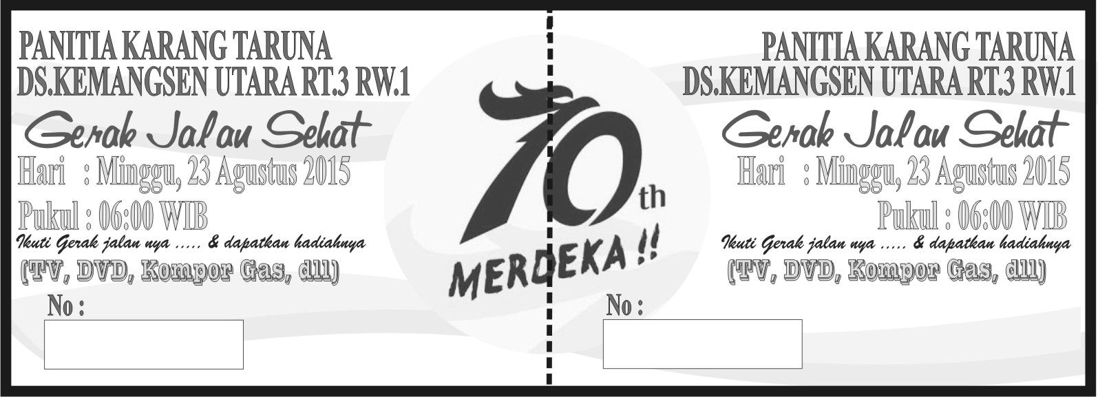 Detail Desain Tiket Jalan Sehat Nomer 14