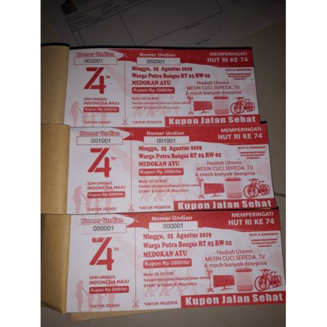 Detail Desain Tiket Jalan Sehat Nomer 26