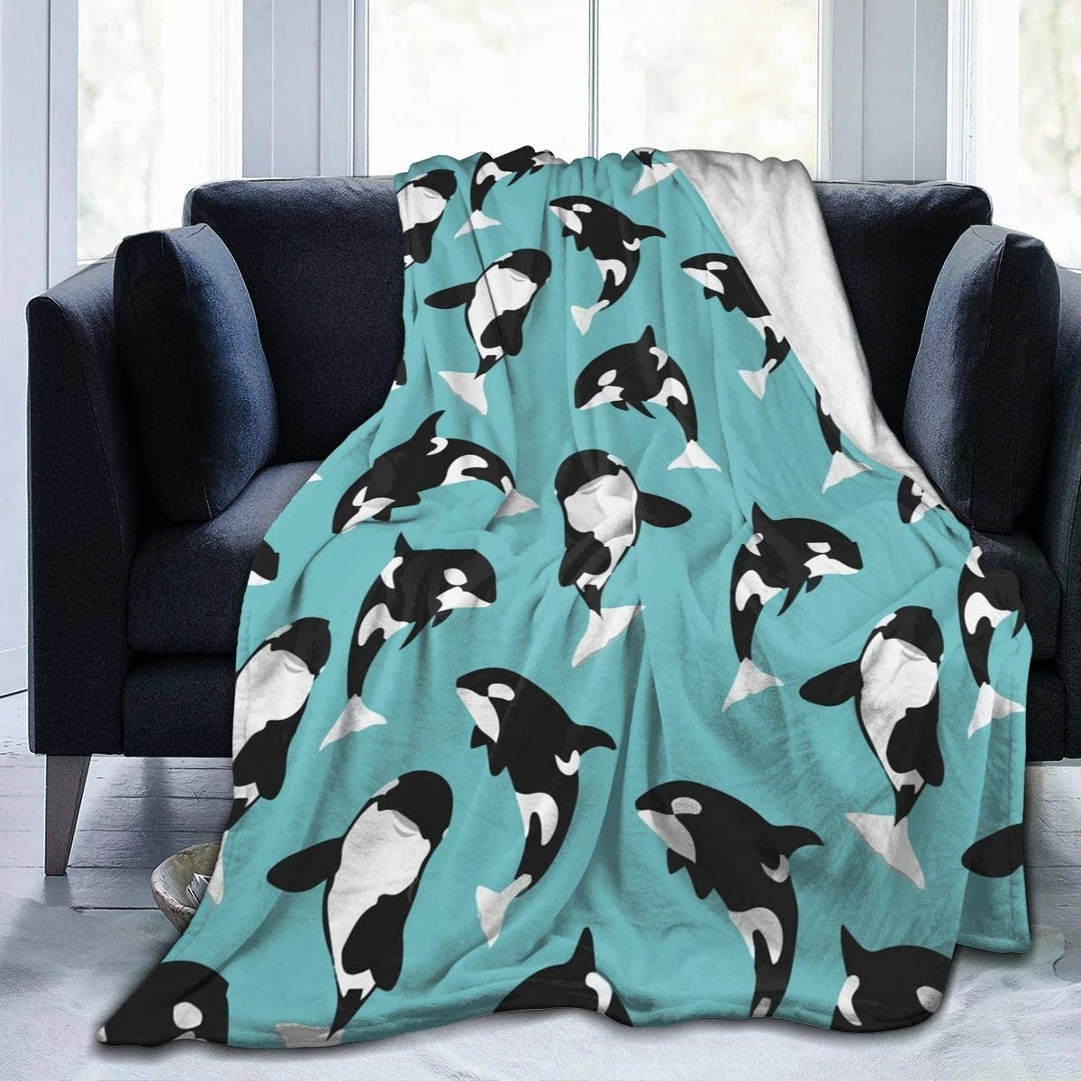 Detail Orca Whale Blanket Nomer 44